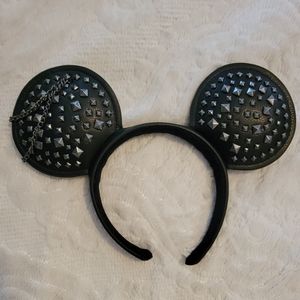 Leather studded with chain "Cruella Deville" inspired Mickey Ears